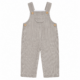 Vista frontal completa del peto de pana beige para niños y niñas, confeccionado con tejido elástico y tirantes ajustables con botones de madera, producto elaborado en España.