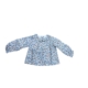 Blusa niña estampado floral azul y rojo tallas 1 a 8 años