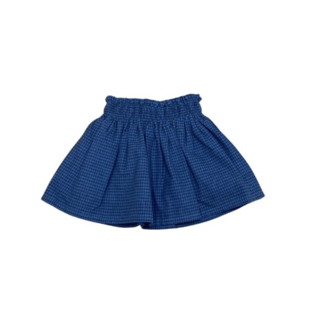Falda Victoria niña cuadros azul 100% algodón viyela hecha en España.