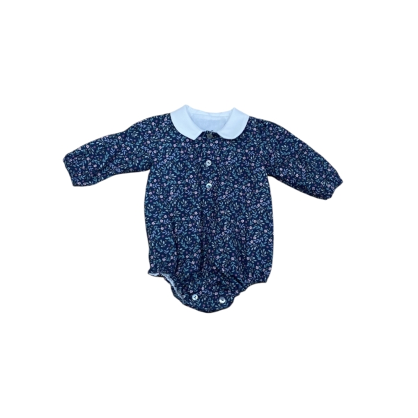 Pelele Bosque bebé estampado floral 100% algodón hecho en España.
