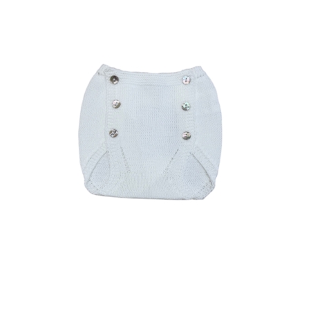 Cubrepañal Alba de hilo blanco 100% dralón para bebé con botones laterales