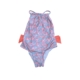 Bañador de tela estampada algas turquesas y rosados