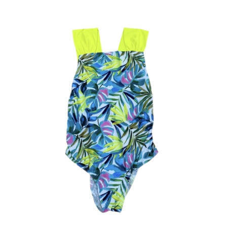 Bañador niña Samaná estampado tropical vista frontal