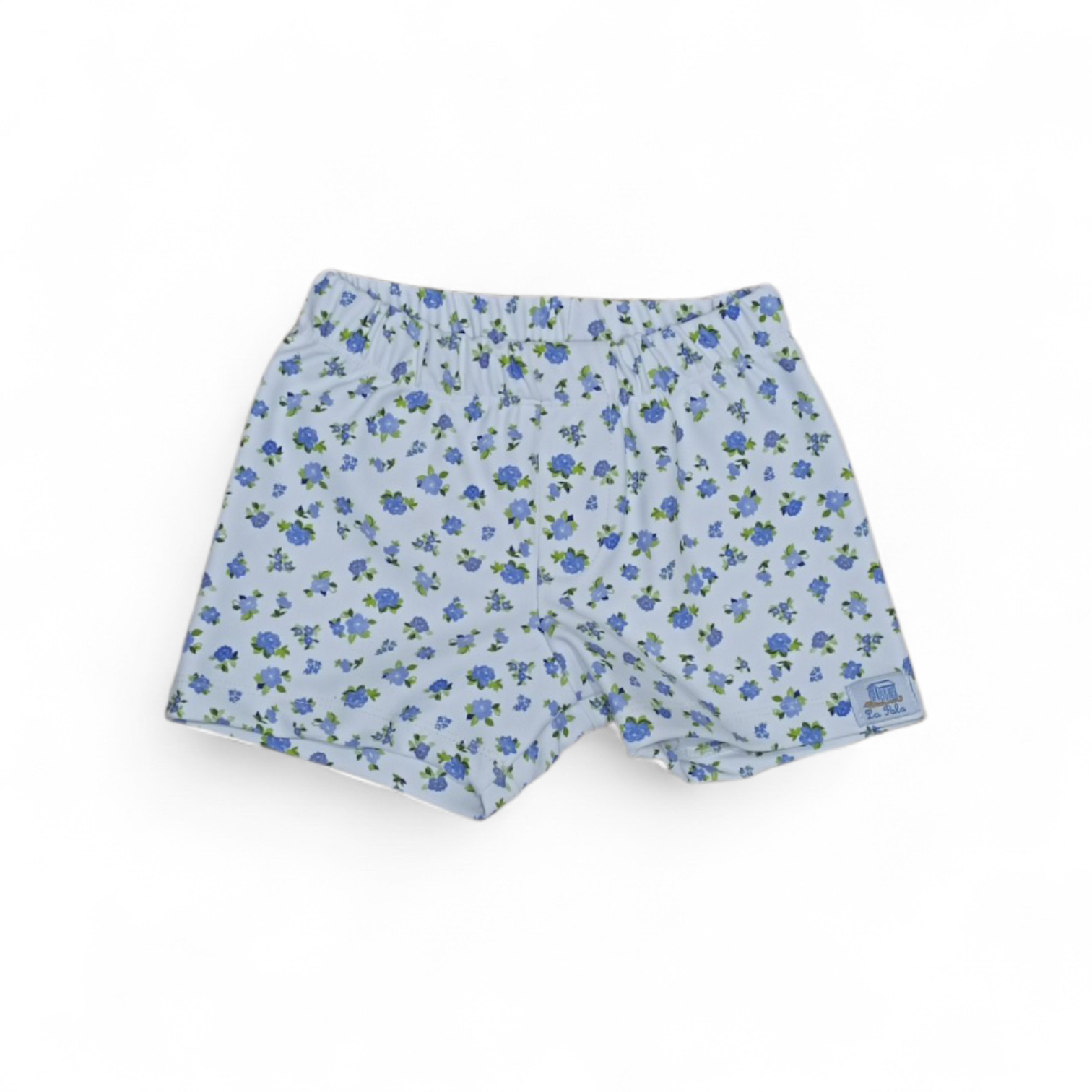 Bóxer licra niño Teresa estampado flores azules, vista frontal