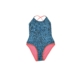 Trikini juvenil animal print azul con vivos coral flúor para niñas de 10 a 16 años