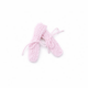 Patucos de punto para bebé en color rosa bebé de la marca Machú, hechos a mano en España con 100% algodón y detalle de cordón ajustable