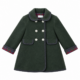 Vista frontal de la chaqueta austriaca gris en mezcla de lana para niños de 2 a 10 años, con botones metálicos y ribetes oscuros.