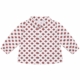 Vista frontal de la blusa Copenhague con estampado floral y cuello bebé para niña, elaborada en España.