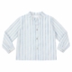 Vista frontal de la camisa Felipe a rayas de manga larga para niño, elaborada en España.