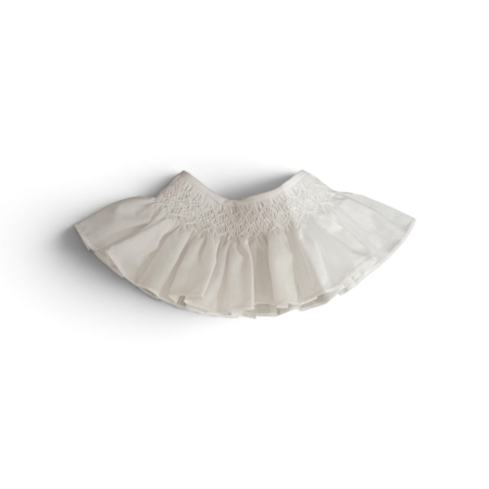 Vista frontal completa del cuello desmontable para bebé de 0 a 6 meses confeccionado en algodón con nido de abeja doble artesanal y ancho de 10 cm.