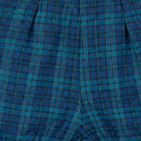 Detalle de la tela Escocia, cuadros azules y verdes