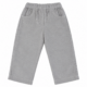 Vista frontal del pantalón de pana beige para bebé con cintura elástica cómoda, ideal para la guardería y elaborado en España.