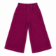 Pantalón de pana infantil color frambuesa de corte ancho y cintura elástica fruncida para niña de 3 a 10 años, producto elaborado en España.
