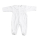 Pijama de terciopelo blanco con nido de abeja y cuello de volantes para bebé de 0 a 6 meses, producto elaborado en España.