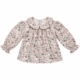 Vista frontal de la blusa Toronto con estampado botánico y de setas para niña, elaborada en España.