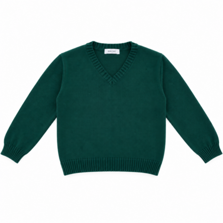Jersey de pico verde de punto para bebé